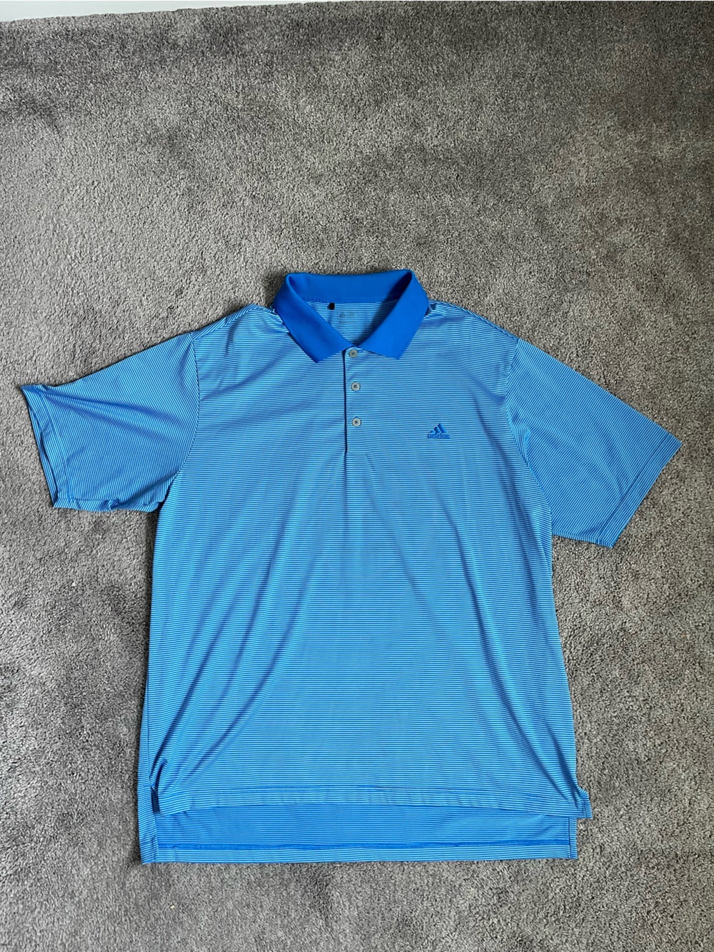 adidas Men's Light Blue Short-Sleeve Polo